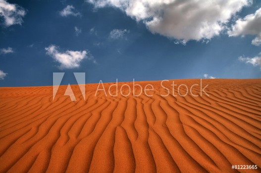 Picture of Extensive Desert Under Blue Sky and White Clouds